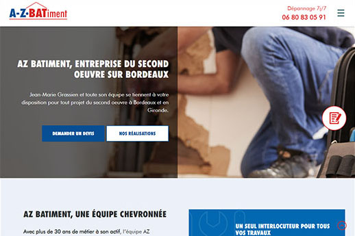 az-bat.fr, site web réalisé par l'agence Gadvert à Bordeaux