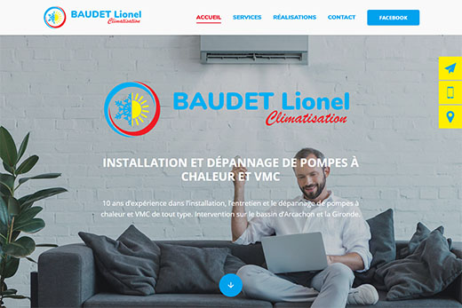 climatisation-baudet.fr, site web réalisé par l'agence Gadvert à Bordeaux