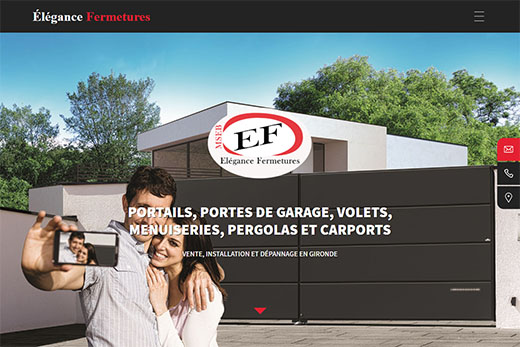 elegancefermetures.fr, site web réalisé par l'agence Gadvert à Bordeaux