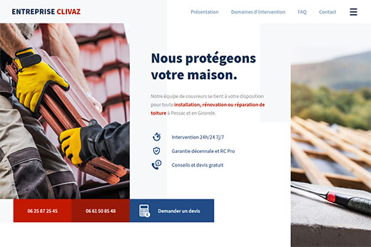 entreprise-clivaz.fr, site web réalisé par l'agence Gadvert à Bordeaux