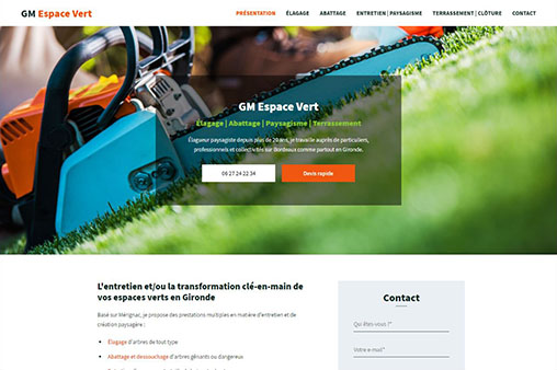 gm-espace-vert.fr, site web réalisé par l'agence Gadvert à Bordeaux