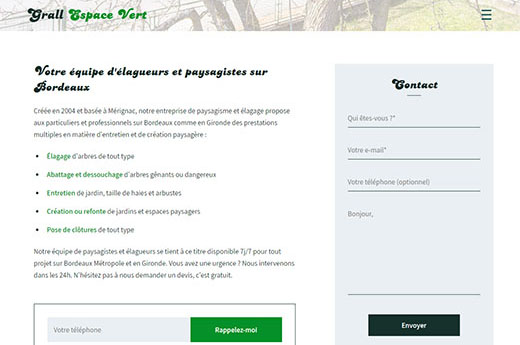 grall-espace-vert.fr, site web réalisé par l'agence Gadvert à Bordeaux