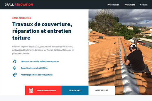 grall-renovation.fr, site web réalisé par l'agence Gadvert à Bordeaux
