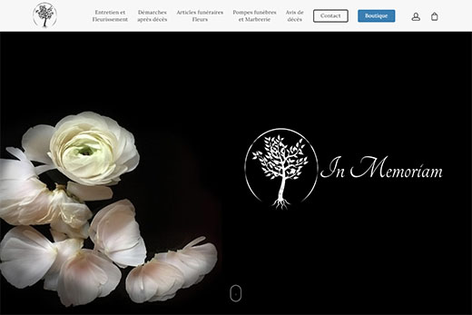 inmemoriam-funeraire.com, site web réalisé par l'agence Gadvert à Bordeaux