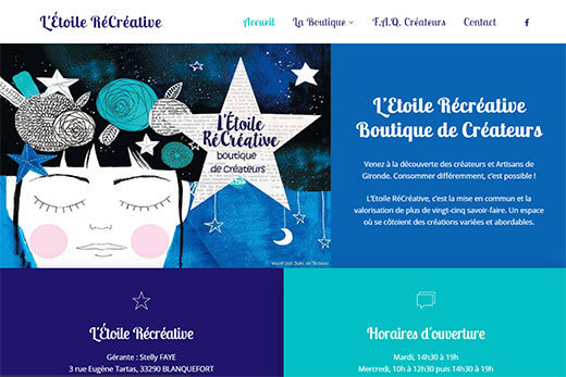 letoilerecreative.fr, site web réalisé par l'agence Gadvert à Bordeaux