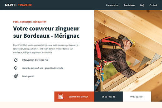 martel-travaux.fr, site web réalisé par l'agence Gadvert à Bordeaux