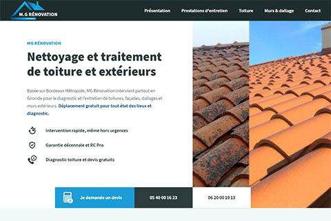 mg-nettoyage.fr, site web réalisé par l'agence Gadvert à Bordeaux