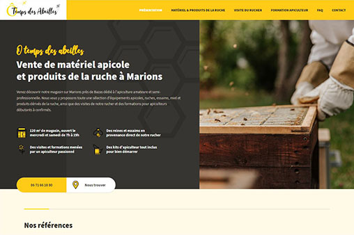 o-temps-des-abeilles.fr, site web réalisé par l'agence Gadvert à Bordeaux