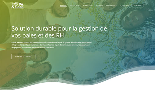 paie-et-social.fr, site web réalisé par l'agence Gadvert à Bordeaux